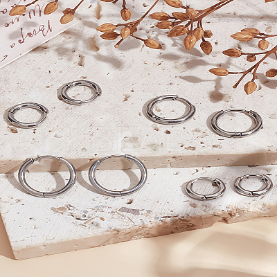 8Pcs 4 Styles 304 Stainless Steel Hoop Earrings for Women EJEW-LP0001-34P-1
