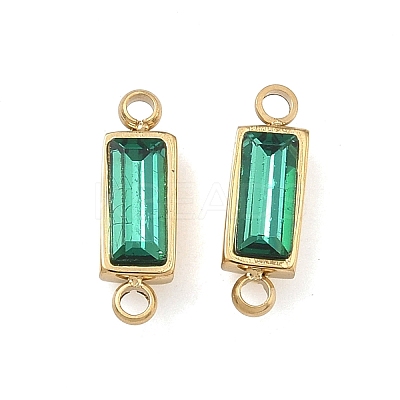 Birthstone 304 Stainless Steel Rhinestone Connector Charms STAS-L022-576G-03-1