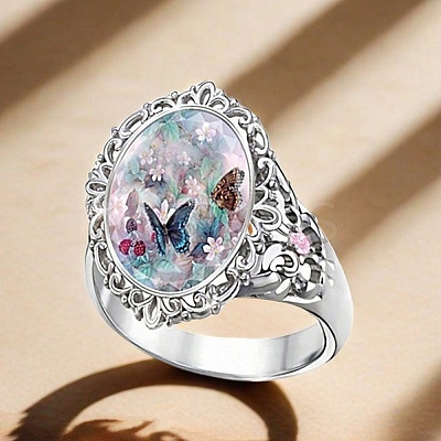 Alloy Resin Finger Rings for Women PW-WGB4259-01-1