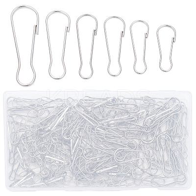 304 Stainless Steel Push Gate Snap Keychain Clasp Findings STAS-SP0001-90-1