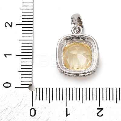 925 Sterling Silver Pave Yellow Cubic Zirconia Pendants STER-F063-01A-02-1