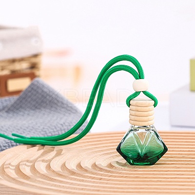 8ML Polygon Glass Perfume Bottles Air Freshener Diffuser Bottle Hanging Ornamen LS-PW-WGF8FD9-01-1