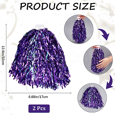 Plastic Cheerleading Pom Poms Cheerleading Hand Flowers AJEW-WH20010-89B-1