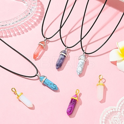 DIY Bullet Natural & Synthetic Gemstone Necklace Jewelry Making Kits DIY-YW0012-32-1
