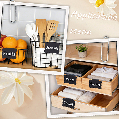 Erasable PVC Food Label Display Chalkboard Clip AJEW-CP0010-97B-1