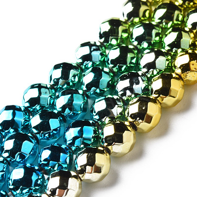 Electroplate Non-magnetic Synthetic Hematite Beads Strands G-N337-02-1