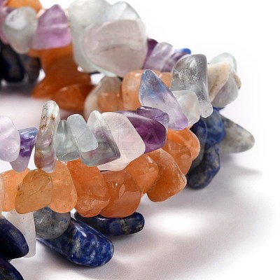 Chip Natural Gemstone Beaded Stretch Bracelets Sets X-BJEW-JB05700-1