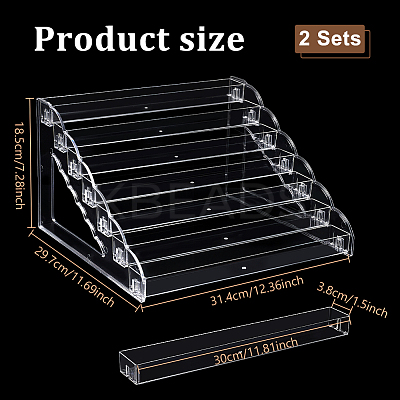 2Pcs 7-Tier Plastic Model Toy Assembled Organizer Holders ODIS-AR0001-13-1