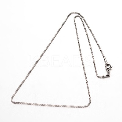 304 Stainless Steel Box Chain Necklaces NJEW-M124-10-1