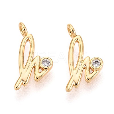 Brass Micro Pave Cubic Zirconia Charms KK-N263-97G-H-1