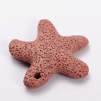 Synthetic Lava Rock Big Starfish/Sea Stars Pendants G-O025-05G-1