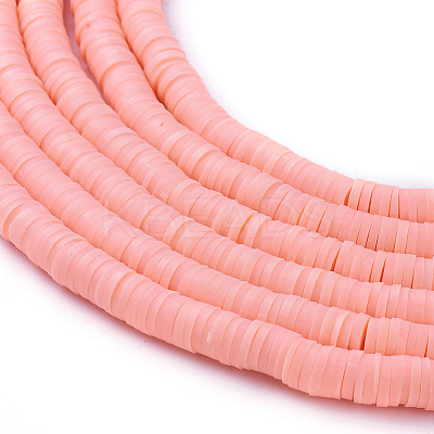 Flat Round Handmade Polymer Clay Beads CLAY-R067-6.0mm-18-1