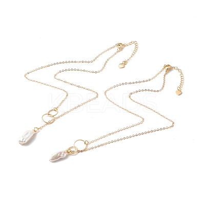 Natural Baroque Pearl Pendant Necklace NJEW-JN03599-03-1