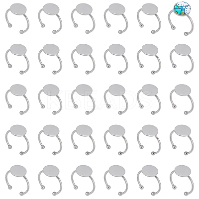 30Pcs Adjustable 304 Stainless Steel Finger Rings Components STAS-UN0059-79B-1
