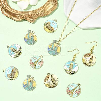 20Pcs 5 Styles Alloy Enamel Pendants ENAM-FS0004-06-1