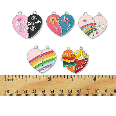 5 Bags 5 Styles Alloy Enamel Split Pendants ENAM-FP0001-98-1