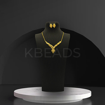 Brass Pendant Necklaces & Stud Earrings for Women FS-WGBE006-01-1