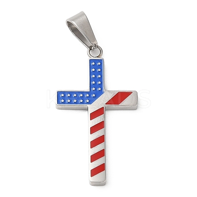 Independence Day 304 Stainless Steel Enamel Pendants STAS-E195-02P-1