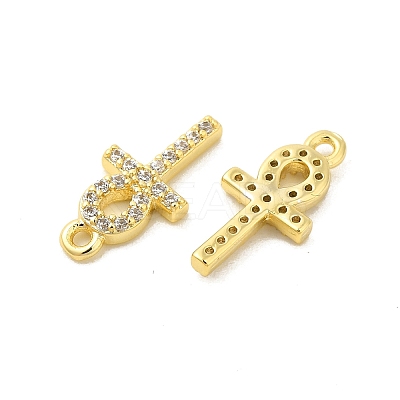 Cross Shape Rack Plating Brass Micro Pave Cubic Zirconia Pendants Charms KK-S396-07D-1