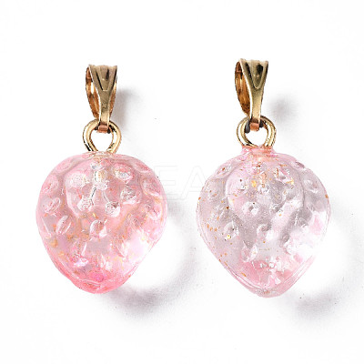 Two Tone Transparent Spray Painted Glass Pendants GLAA-N035-014-G02-1