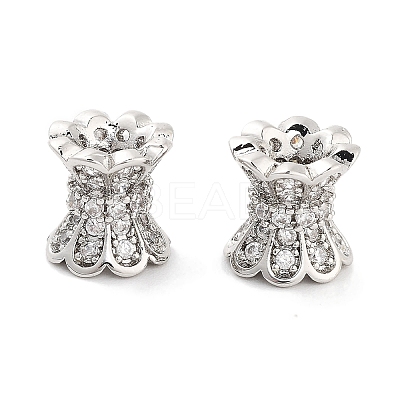Brass Micro Pave Clear Cubic Zirconia Beads KK-P271-39B-02-1