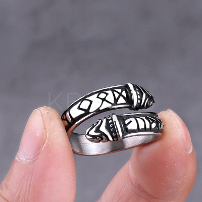 Stainless Steel Word Open Cuff Ring FIND-PW0020-16D-1