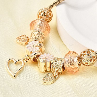 Alloy Enamel European Beads Charm Bracelets BJEW-F495-07G-1