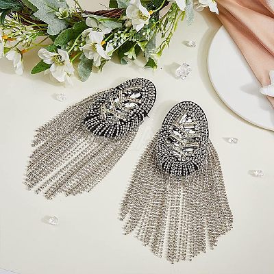 2Pcs Detachable Iron Tassel Epaulettes FIND-FH0005-44P-1