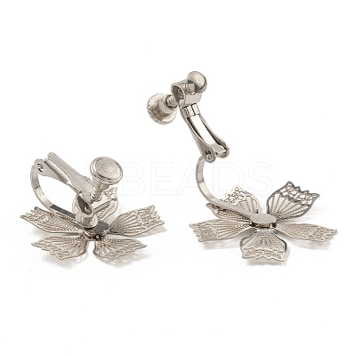 Non-Tarnish 304 Stainless Steel Clop-on Earrings Finding STAS-B043-01-1