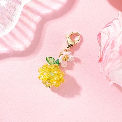 Fruit & Flower Dyed Synthetic Imperial Jasper & Glass Seed Beads Pendant Decorations HJEW-MZ00307-05-1