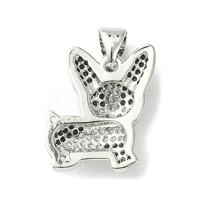Brass Micro Pave Cubic Zirconia Pendants ZIRC-F138-04P-1