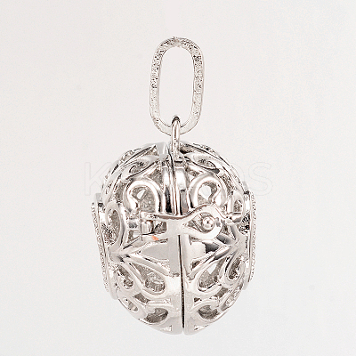 Eco-Friendly Rack Plating Brass Hollow Heart Cage Pendants X-KK-M180-04P-NR-1