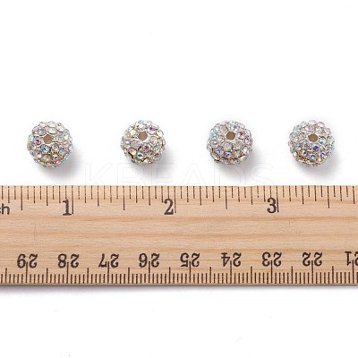 Alloy Rhinestone Beads X-RB-A034-10mm-A28S-1