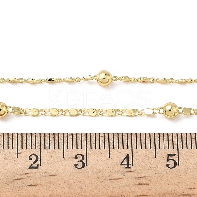 3.5MM Round Ball Brass Oval Link Chain Necklaces for Women NJEW-K271-18G-1