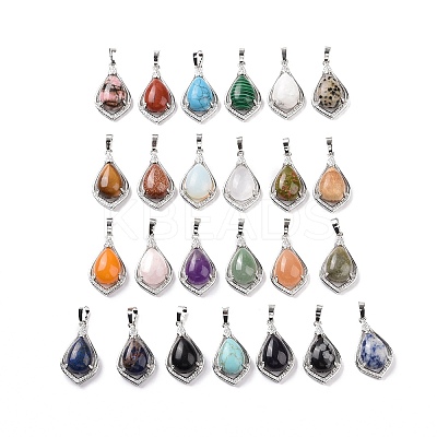 Natural & Synthetic Mixed Gemstone Pendants G-H283-04P-1