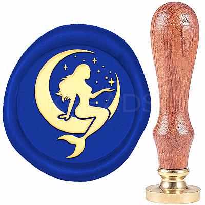 Brass Wax Seal Stamp AJEW-WH0337-011-1