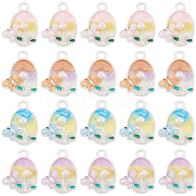 32Pcs 4 Colors Alloy Enamel Pendants FIND-TA0008-76A-1