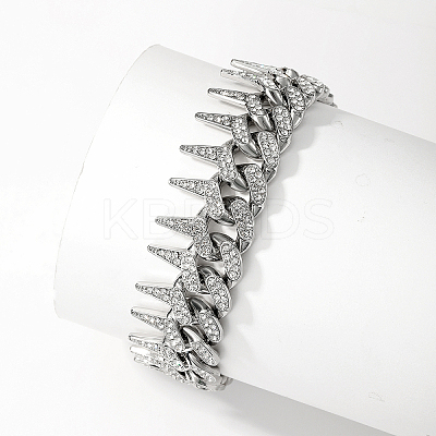 Elegant Silver Color Plated Alloy Crystal Rhinestone Twisted Chain Women's Bracelets VL8063-1