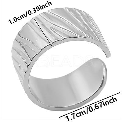 Minimalist 304 Stainless Steel Wide Band Cuff Open Rings for Women YZ5723-1-1