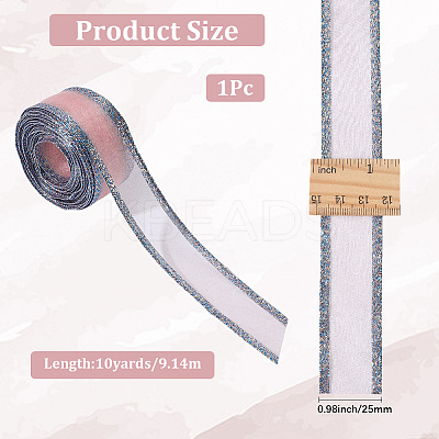 Sparkle Polyester & Metallic Mesh Ribbon for Bowknot Making OCOR-WH20007-19D-1