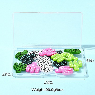 20Pcs 5 Colors Cactus Food Grade Eco-Friendly Silicone Focal Beads SIL-CJ0001-74-1