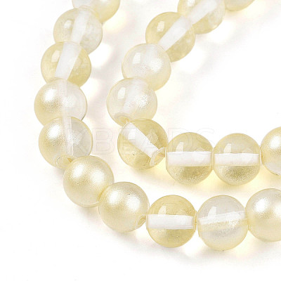Baking Paint Transparent Glass Beads Strands DGLA-N011-8mm-02-1