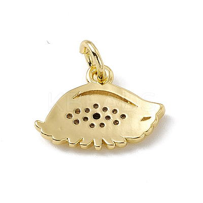Brass Micro Pave Cubic Zirconia Charms ZIRC-F132-26G-1