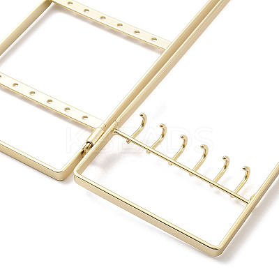 Iron Jewelry Display Folding Screen Stands with 2 Folding Panels ODIS-F001-02G-1