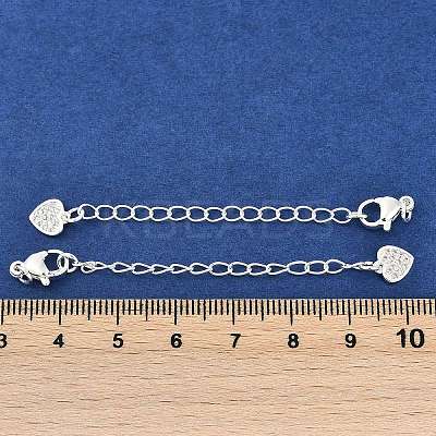 Brass Micro Pave Cubic Zirconia Ends with Chains KK-U043-03S-1