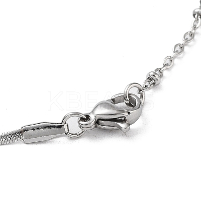 304 Stainless Steel with Plastic Bead Necklaces NJEW-Q335-01A-P-1
