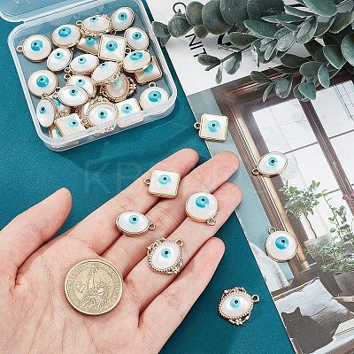 32Pcs 4 Style Rack Plating Alloy Enamel Pendants FIND-FH0004-13-1