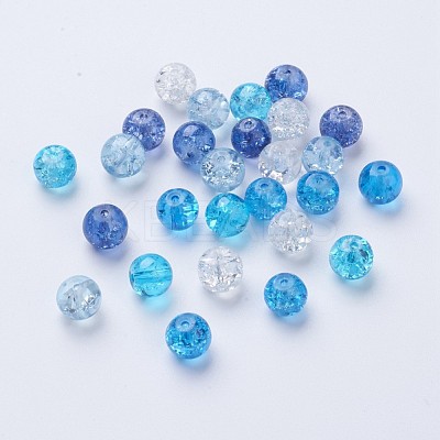 Baking Paint Crackle Glass Beads DGLA-X0006-8mm-11-1