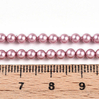 Baking Paint Pearlized Glass Pearl Bead Strands HY-N002-3mm-C01-1