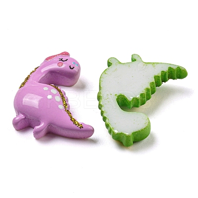 Opaque Resin Decoden Cabochons with Glitter Powder RESI-P037-04-1